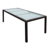 Puutarhapöytä 190x90x75 cm ruskea polyrottinki ja lasi