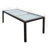 Puutarhapöytä 190x90x75 cm ruskea polyrottinki ja lasi