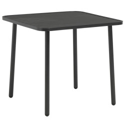 Puutarhapöytä tummanharmaa 80x80x72 cm teräs