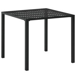 Puutarhapöytä musta 80x80x72 cm teräs