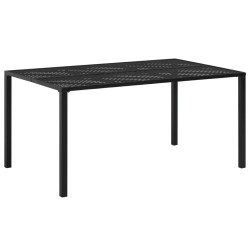 Puutarhapöytä musta 150x90x72 cm teräs