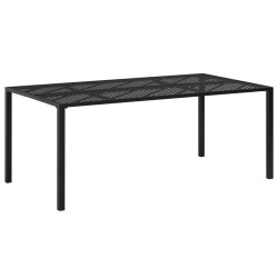 Puutarhapöytä musta 180x90x72 cm teräs