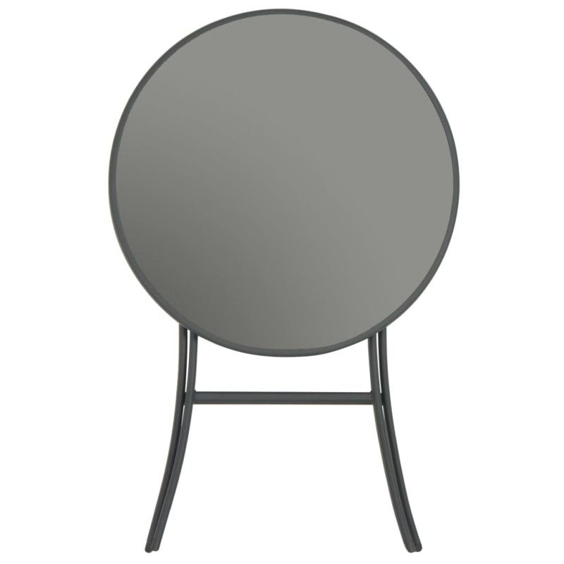 Kokoontaittuva bistropöytä harmaa 60x70 cm lasi ja teräs