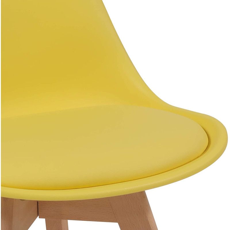 Ruokapöydän tuolit pehmusteella, 4kpl Keltainen
