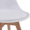 Ruokapöydän tuolit pehmusteella, 6kpl Valkoinen
