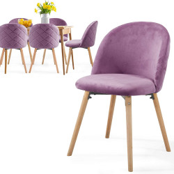 Ruokapöydän tuolit Sametti, 6kpl Violetti