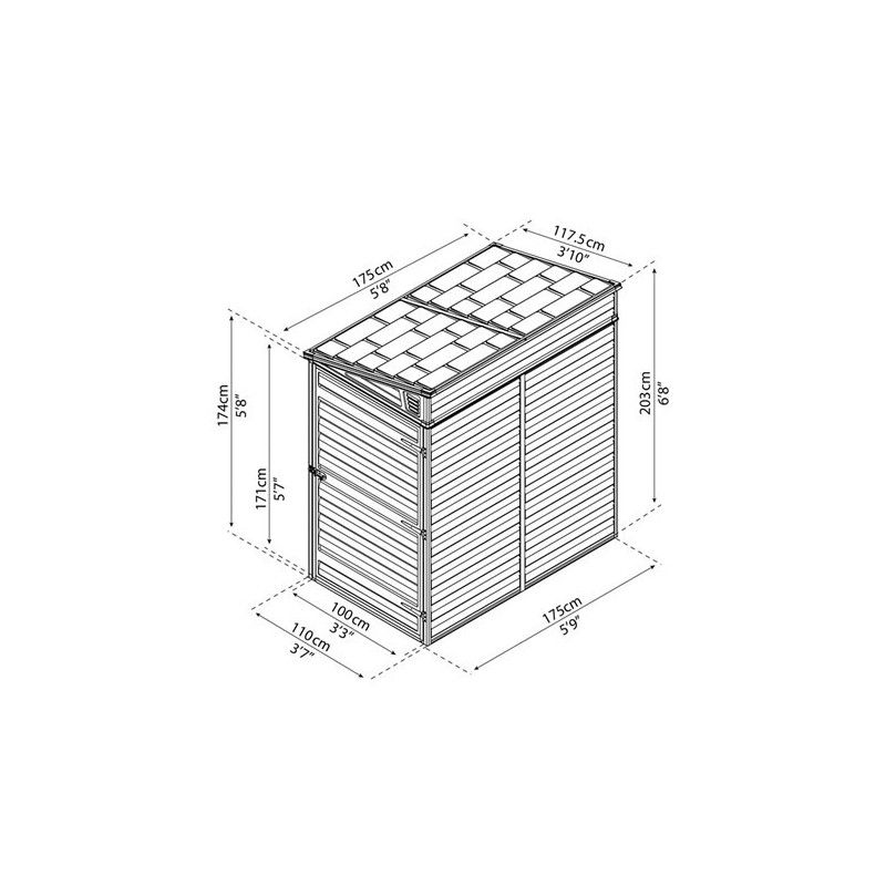 Palram – Canopia | SKYLIGHT PENT 2,1 m2 pihavaja keskiyön harmaa