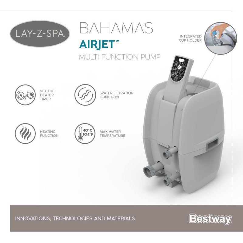 Bestway Lay-Z-Spa Bahamas AirJet - Ilmatäytteinen Poreallas, 180 x 66cm