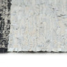 Käsin punottu chindi-matto nahka 120x170 cm vaaleanharmaa/musta