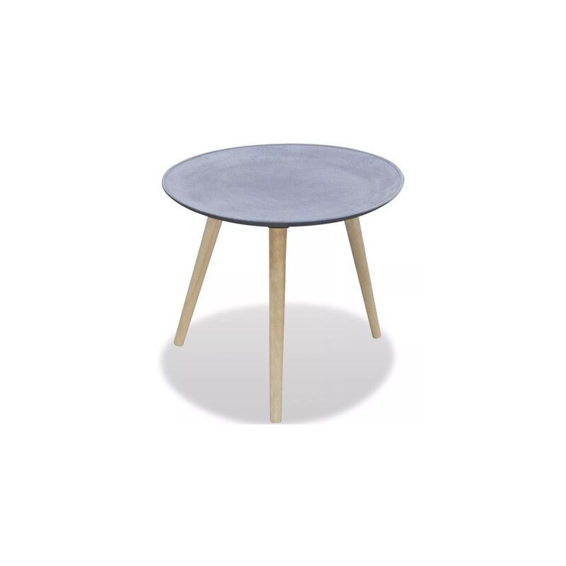 Pyöreä sivupöytä harmaa betonityyli