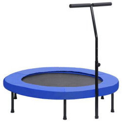 Fitness trampoliini kahvalla ja turvatyynyllä 122 cm
