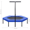 Fitness trampoliini kahvalla ja turvatyynyllä kuusikulmio 122cm