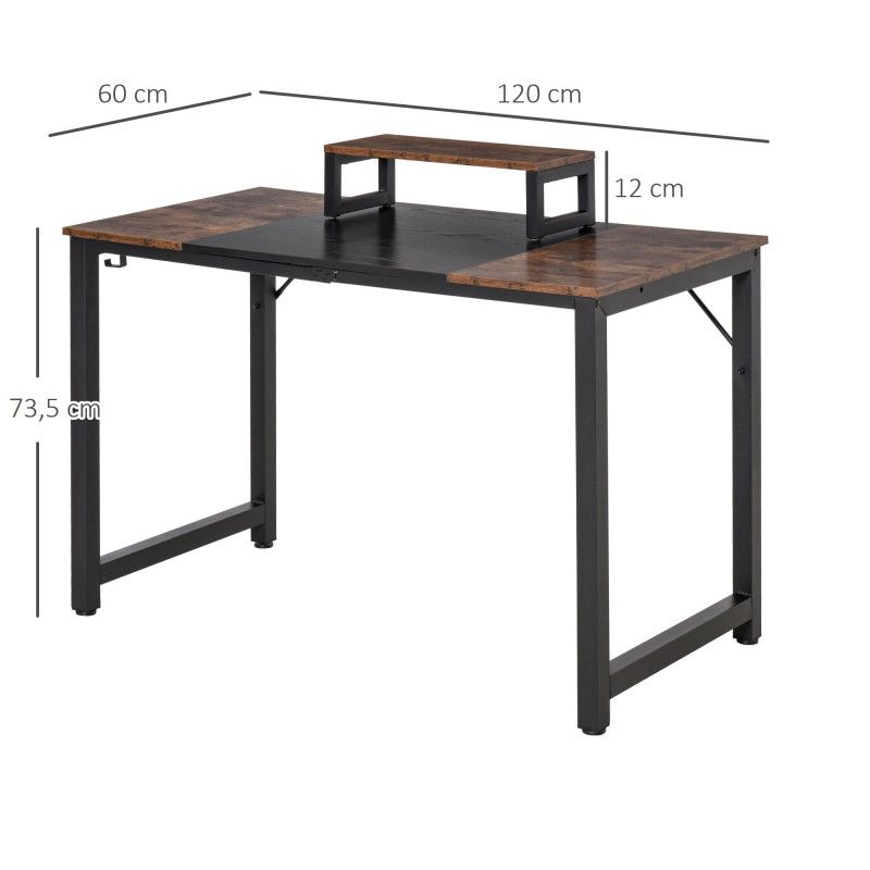 Pöytä ruskea musta 120 cm x 60 cm x 73,5 cm