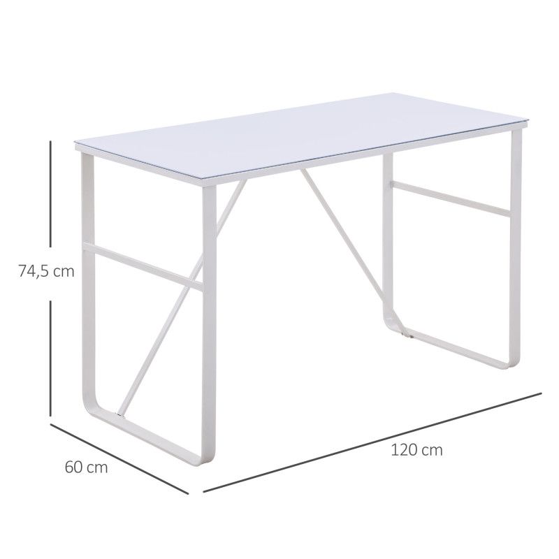 Työpöytä lasinen pöytälevy 120 cm x 60 cm x 74,5 cm