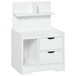 Moderni yöpöytä 2 laatikkoa, valkoinen