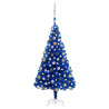 Sininen joulukuusi LED-valoilla ja palloilla 150cm