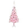 Vaaleanpunainen joulukuusi LED-valoilla ja palloilla 180cm