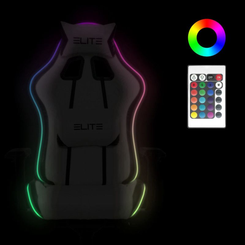 ELITE RESPAWN pelituoli RGB-valoilla, valkoinen