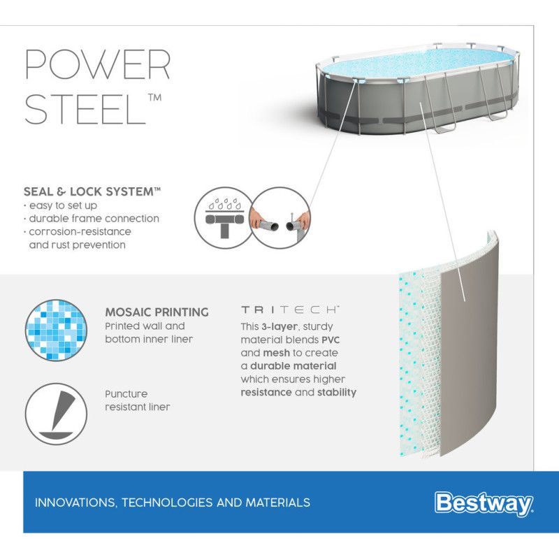 Uima-allassetti Bestway Power Steel 549 x 274 x 122 CM
