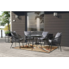 Chic Garden Puutarhasetti Padova pöytä + 4 tuolia, musta/tummanharmaa