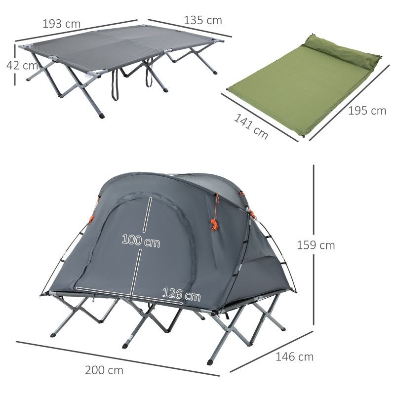 2-in-1 teltta kahdelle, harmaa