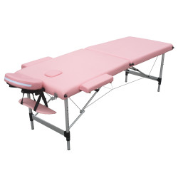 Kokoontaitettava Hierontapöytä Premium Alu 2V, 195x70cm, Pinkki