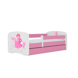Lastensänky säilytyslaatikolla 140x70cm - Prinsessa, vaaleanpunainen