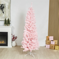 Vaaleanpunainen joulukuusi kapea PVC "Bling" 180x68 cm (ilman valoja)