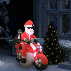 Ilmatäytteinen joulupukki moottoripyörällä LED IP44 160 cm