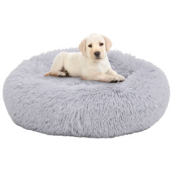Pestävä koiran/kissan tyyny vaaleanharmaa 90x90x16 cm plyysi