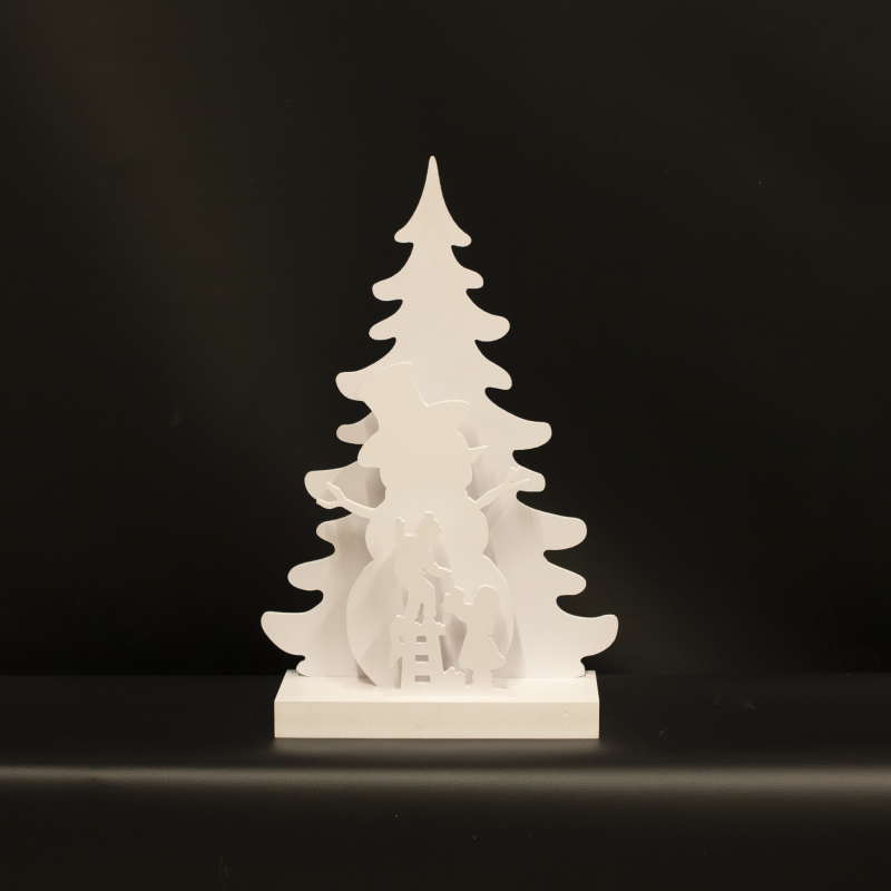 Joulusiluetti 3D LED lumiukko motiivilla
