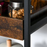 Apupöytä 3-tasoinen, Industrial Design, säädettävillä jaloilla, ruskea