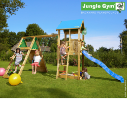 Jungle Gym Castle leikkitorni kiipeilymoduulilla