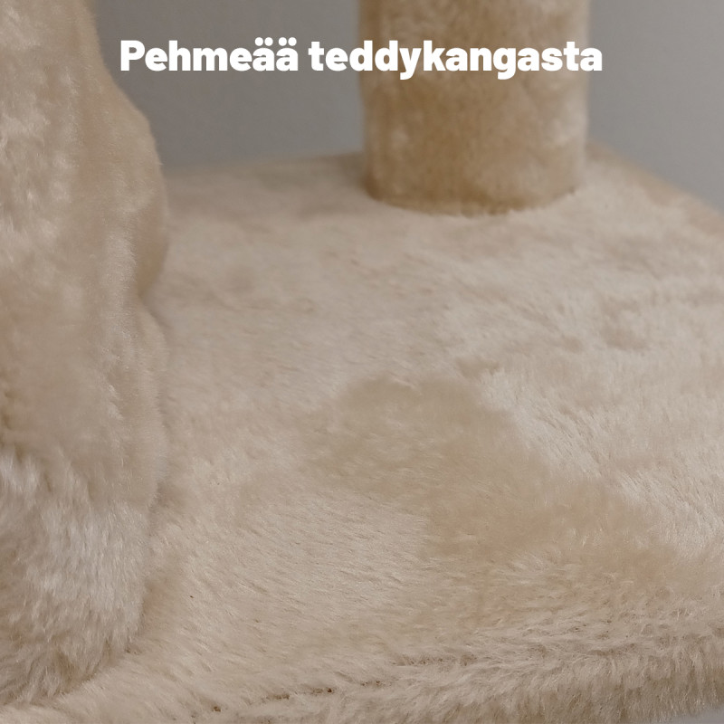 POHJOLAN LEMMIKKITARVIKE Kissojen raapimis-/kiipeilypuu 206 cm, beige