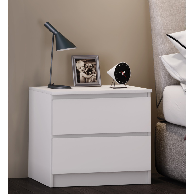 Yöpöytä "Breido L" 49 x 55 x 40 cm, valkoinen