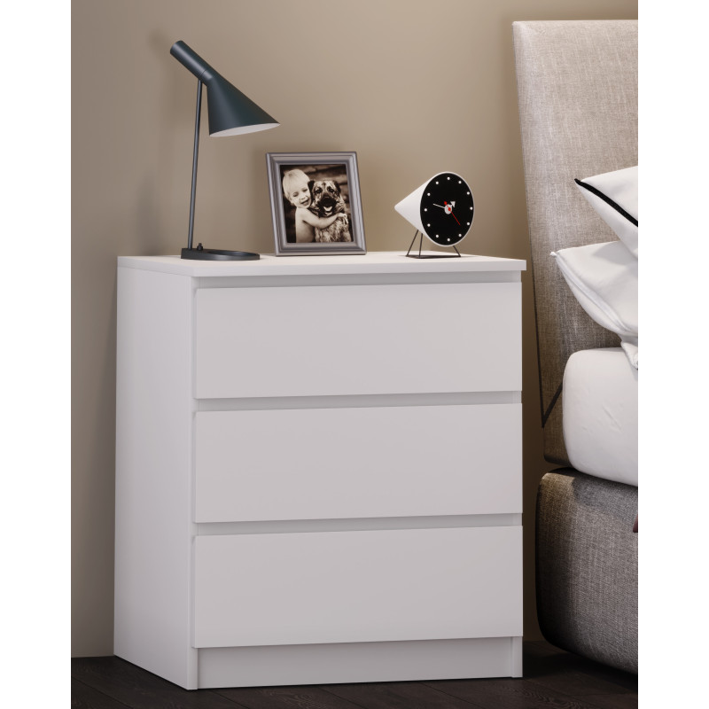 Yöpöytä "Breido XL" 65 x 55 x 40 cm, valkoinen