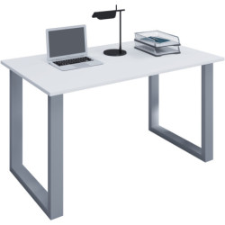 Tietokonepöytä "Lona" 110x50 U-jalat, harmaa / valkoinen