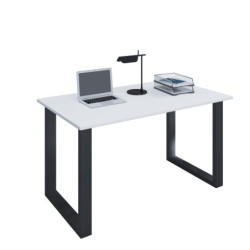 Tietokonepöytä "Lona" 110x50 U-jalat, musta / valkoinen
