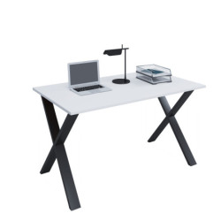 Tietokonepöytä "Lona" 140x50 X-jalat, musta / valkoinen