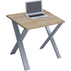 Tietokonepöytä "Lona" 80x80 X-jalat, harmaa / puu