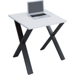 Tietokonepöytä "Lona" 80x80 X-jalat, musta / valkoinen