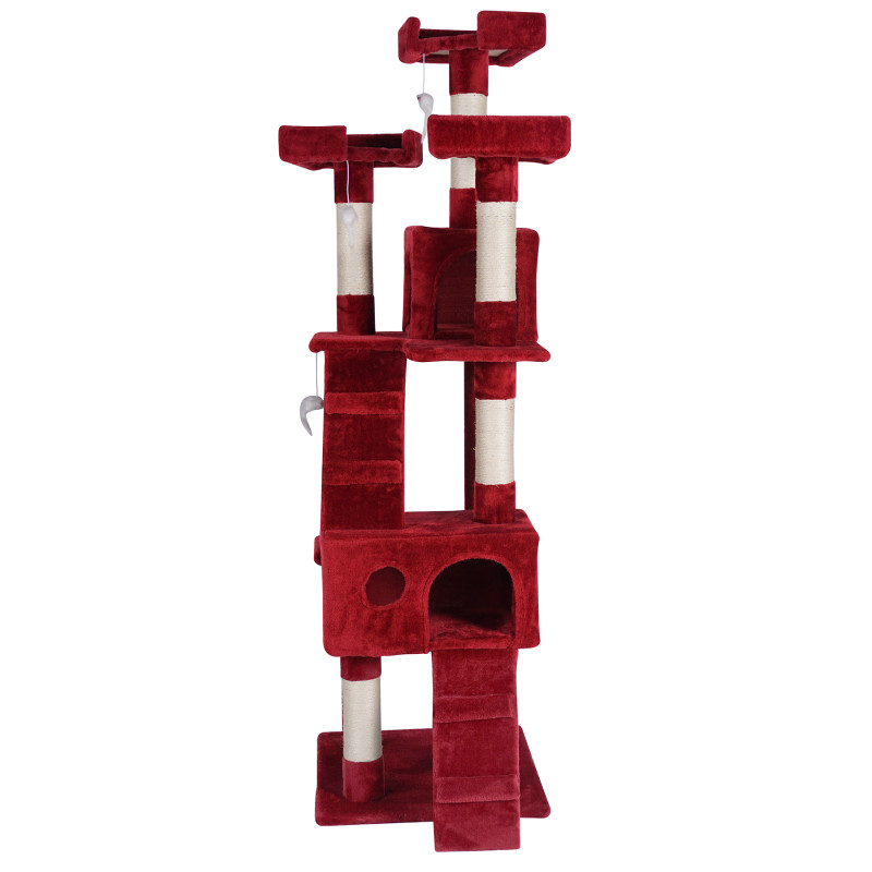 POHJOLAN LEMMIKKITARVIKE Kissan kiipeily-/raapimispuu 170 cm, viininpunainen