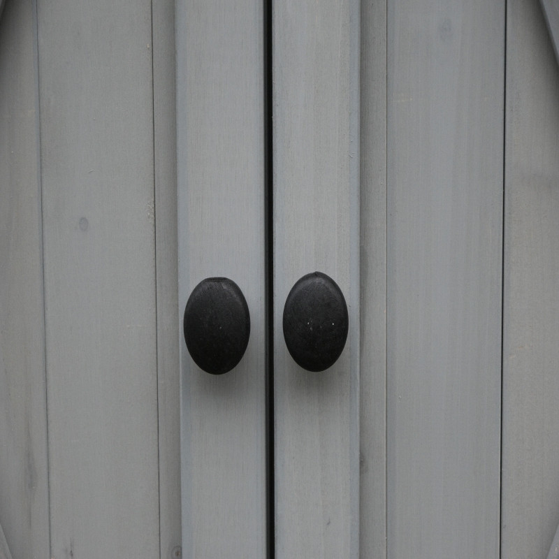Outsunny puutarhavaja puinen työkaluvajassa 2 ovea työkaluvajassa asfalttikatto harmaa 110 x 55 x117 cm