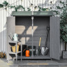 Outsunny työkaluvaja 2 ovea asfalttikatto puutarhan säilytyskaappi lattianauloilla kuusipuuta vihreä+harmaa 139 x 75 x 160 cm