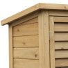 Outsunny puutarhavaja puinen työkaluvaja katto bitumikartonki sälekaihtimet ovet luonnollinen 87 x 46.5 x 96.5 cm