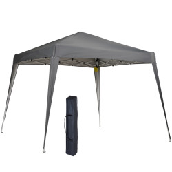 Pop-up juhlateltta 2,4 x 2,4 m, kokoontaitettava teltta UV-suojalla, harmaa