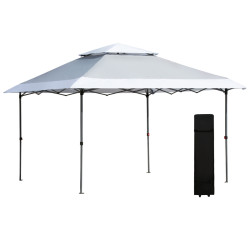 Pop-up teltta, Rullalaukku, Oxford kangas, 3,5 x 3,5 m, Harmaa / valkoinen