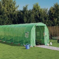 Kasvihuone teräsrungolla vihreä 24 m² 12x2x2 m
