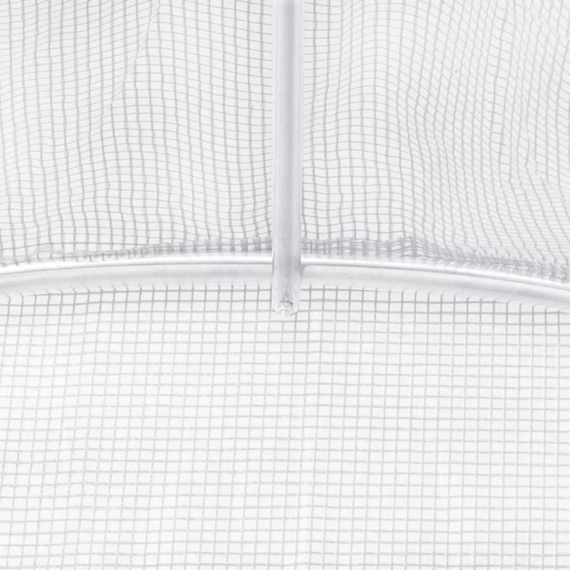 Kasvihuone teräsrungolla valkoinen 40 m² 8x5x2,3 m