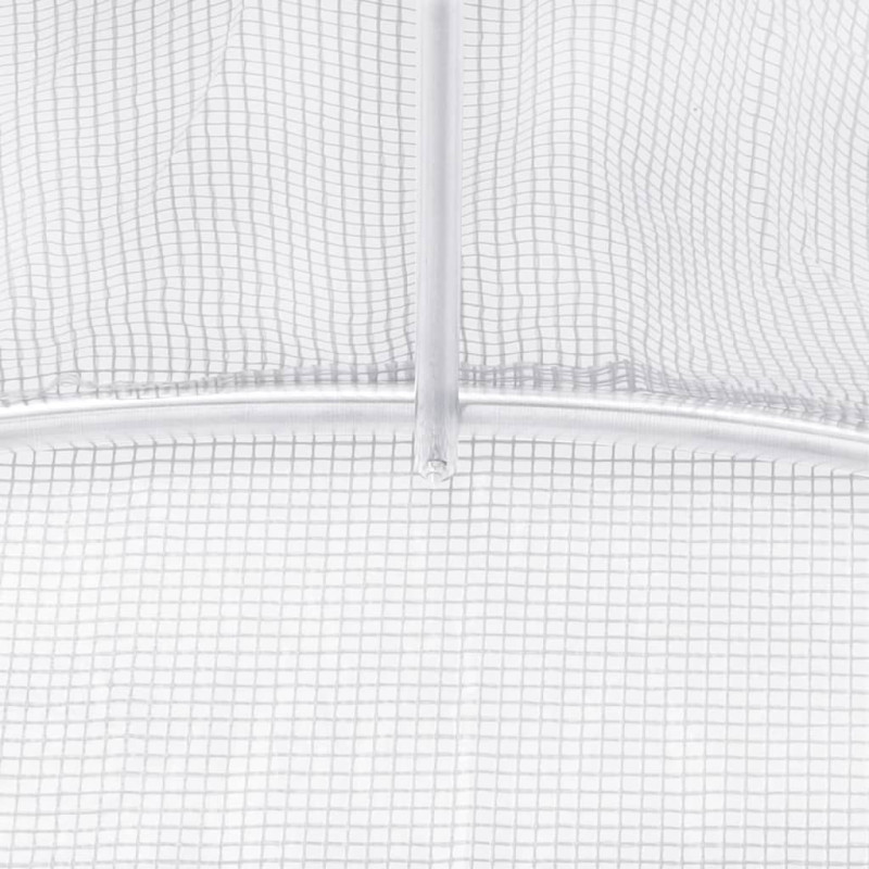 Kasvihuone teräsrungolla valkoinen 40 m² 10x4x2 m